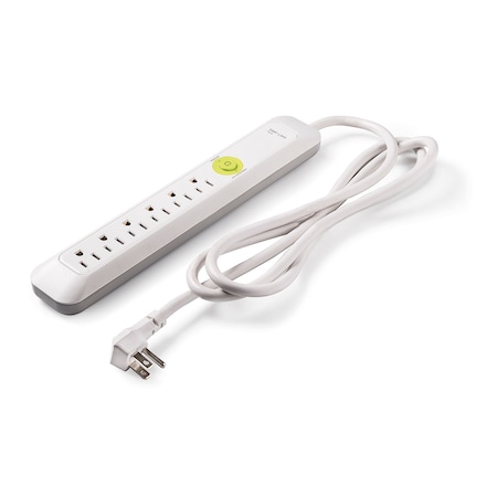 Easylife Tech Power Strip, Surge, 6 ft., White 0-2517